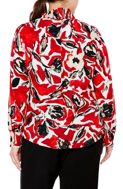 Shop Nic + Zoe Petal Pop Floral Blouse In Red Multi