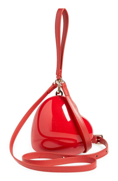 Shop Simone Rocha Micro Heart Perspex Acrylic Minaudière In Red