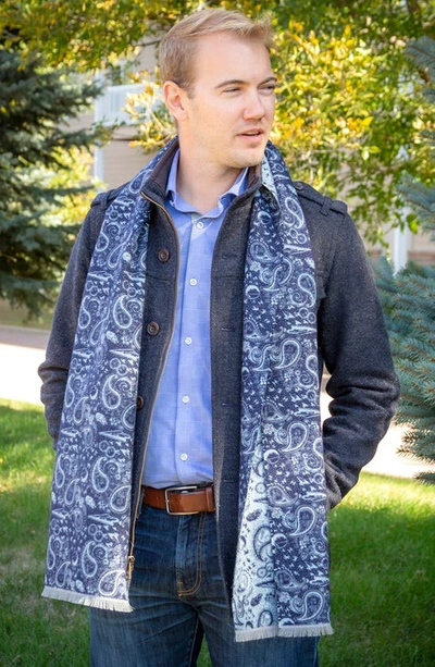 Cufflinks, Inc . Star Wars™ Darth Vader Paisley Merino Wool Blend Scarf In Gray