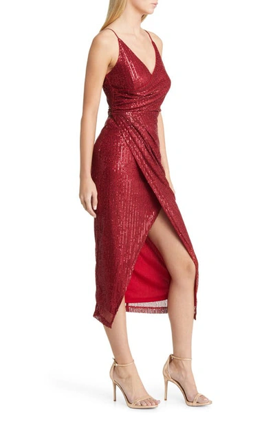 Shop Area Stars Sequin Cocktail Dress In Burgundy