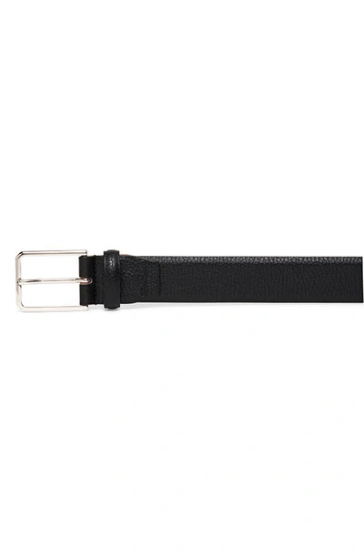 Santoni Leather Belt In Black