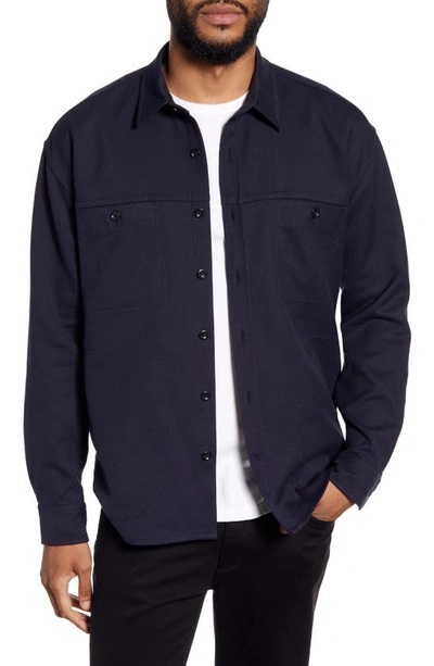 Shop Vince Classic Fit Solid Twill Shirt Jacket In Coastal