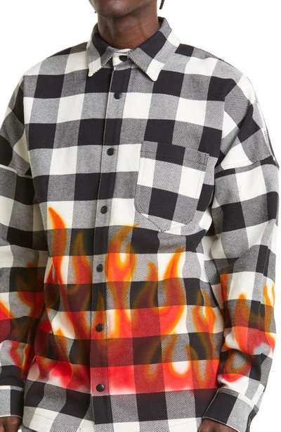 Palm Angels Flannel Overshirt with Check Motif