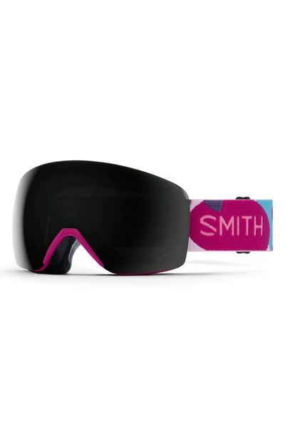 Shop Smith Skyline 157mm Chromapop™ Snow Goggles In Fuschia Shapes / Black