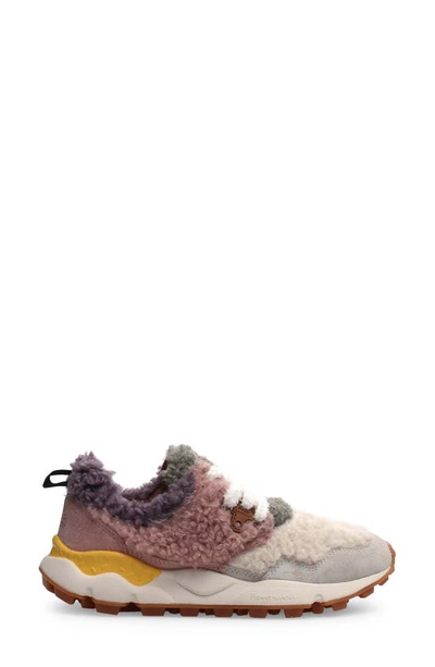 Shop Flower Mountain Pampas Teddy Faux Shearling Sneaker In Ice Pink