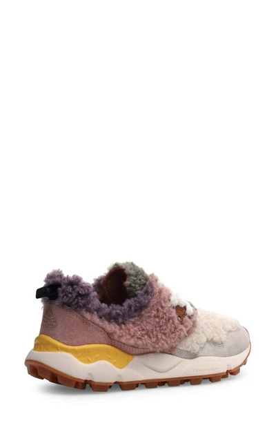 Shop Flower Mountain Pampas Teddy Faux Shearling Sneaker In Ice Pink