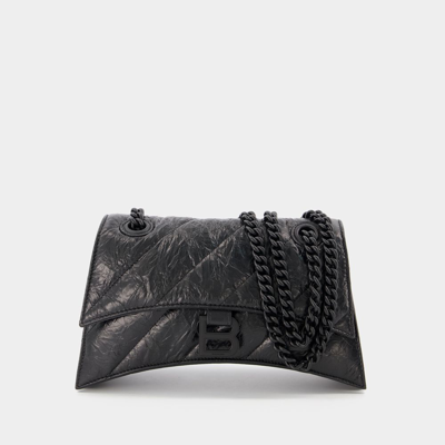 Shop Balenciaga Crush Chain S Hobo Bag -  -  Black - Leather