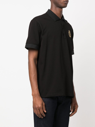 Shop Billionaire Logo-patch Short-sleeved Polo Shirt In Black