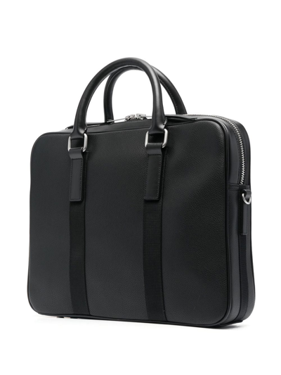 Shop Sandro Calf Leather Briefcase In Black