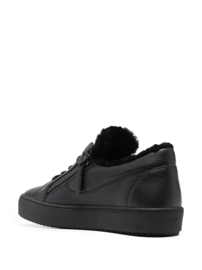 Shop Giuseppe Zanotti May London Leather Sneakers In Black