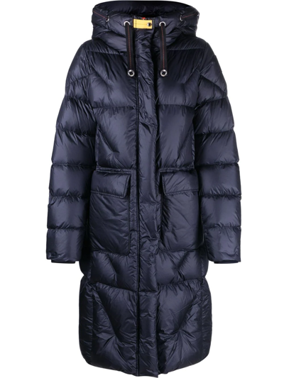 Parajumpers Padded Hooded Down Coat In Blue | ModeSens