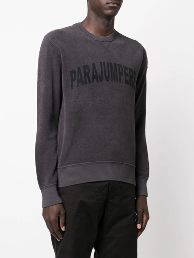 Shop Parajumpers Logo-print Long-sleeve Sweatshirt In Grau