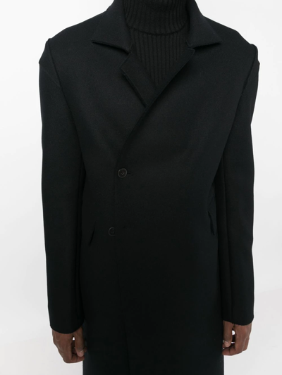 Shop Sapio Buttoned Wool Coat In Schwarz