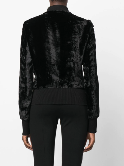 Sapio Velvet Bomber Jacket In Schwarz