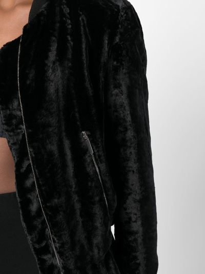 Sapio Velvet Bomber Jacket In Schwarz