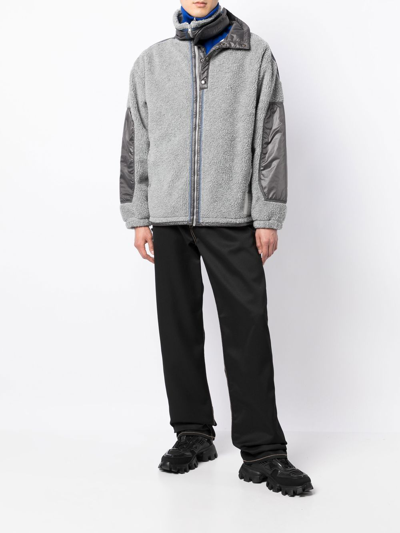 Shop Y/project Double-collar Fleece Jacket In Grey