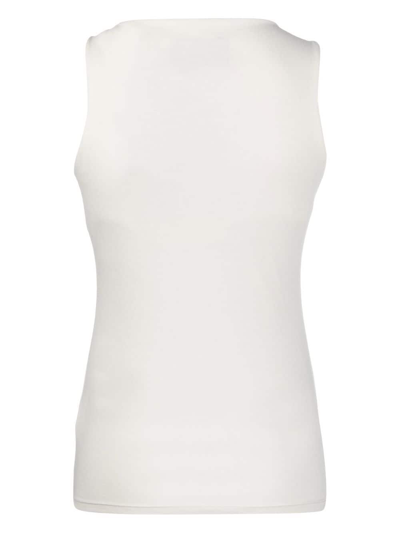 Shop Philipp Plein Logo-embroidered Tank Top In Weiss