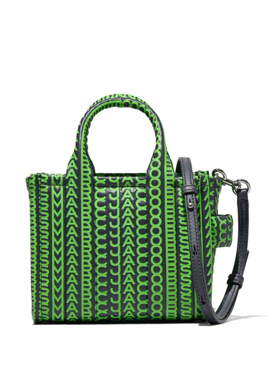 Shop Marc Jacobs The Monogram Leather Crossbody Tote Bag In Green
