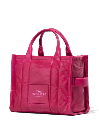 Marc Jacobs Medium The Shiny Crinkle Tote Bag In Pink