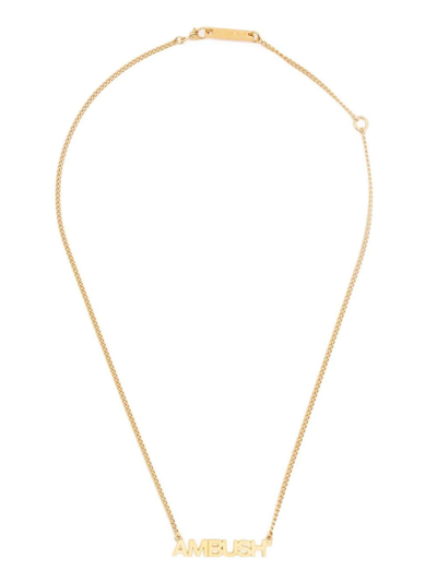 Shop Ambush Name Plate Charm Necklace In Gold