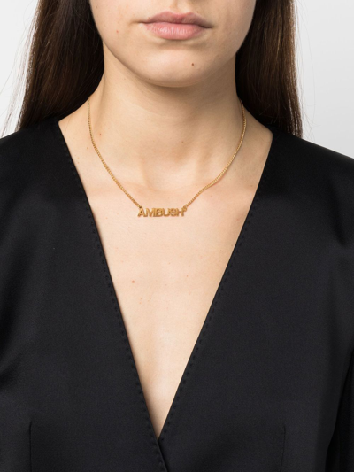 Shop Ambush Name Plate Charm Necklace In Gold