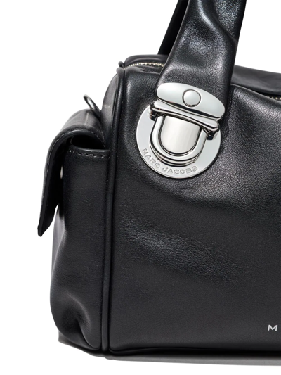 Shop Marc Jacobs The Satchel Logo-plaque Tote Bag In Black
