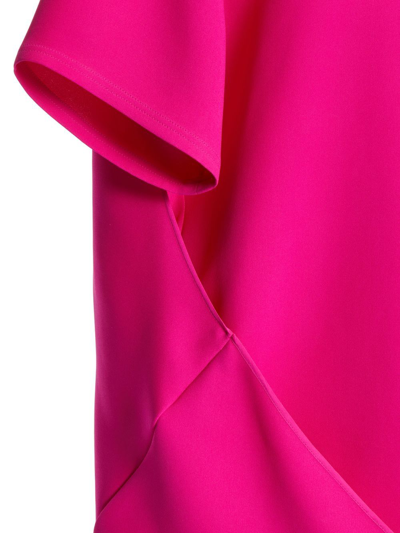 Valentino Drape-detail Asymmetric T-shirt In Rosa