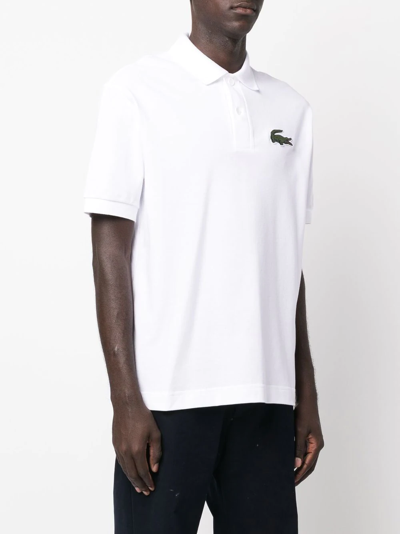 Shop Lacoste Embroidered-logo Short-sleeve Polo Shirt In Weiss