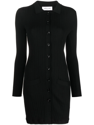 Shop Câllas Flora Flat-collar Cardigan In Black