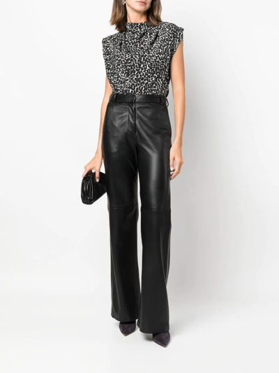Shop Câllas Leopard-print Sleeveless Blouse In Black