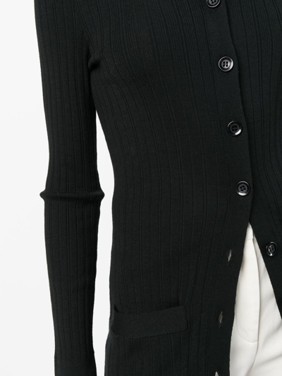 Shop Câllas Flora Flat-collar Cardigan In Black