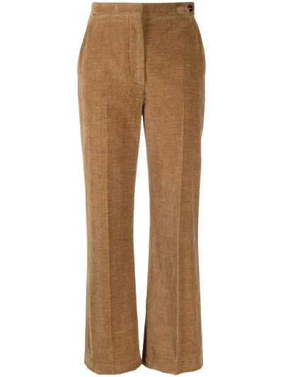 Shop Câllas Stella Cropped Trousers In Brown