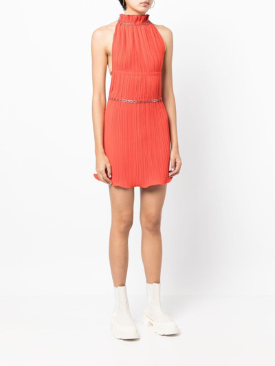 Dion Lee Halterneck Fitted Dress In Red