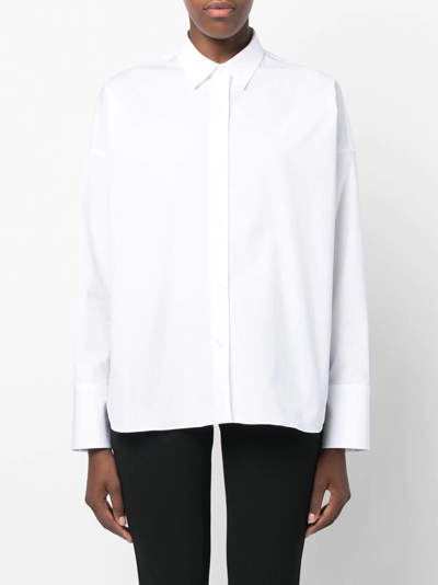 Shop Câllas Sirene Poplin Long-sleeve Shirt In White