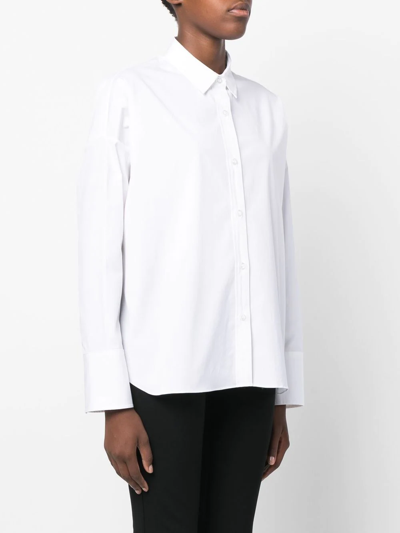 Shop Câllas Sirene Poplin Long-sleeve Shirt In White