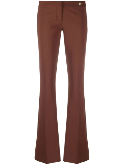 Shop Câllas Jules Flared Tailored Trousers In Brown
