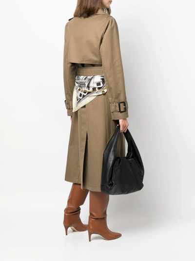 Shop Câllas Anna Double-breasted Trench Coat In Green