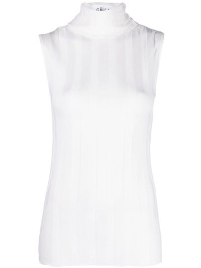 Shop Câllas Romy Sleeveless Roll-neck Top In White