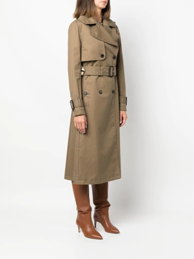 Shop Câllas Anna Double-breasted Trench Coat In Green