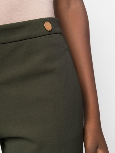 Shop Câllas Charlotte Stretch Cropped Trousers In Green