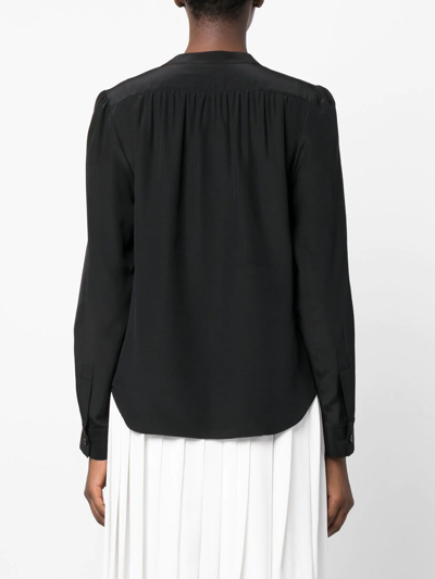 Shop Câllas Olympia Long-sleeve Silk Blouse In Black
