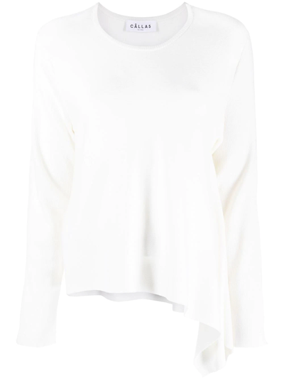 Shop Câllas Heloise Asymmetric-hem Jumper In White