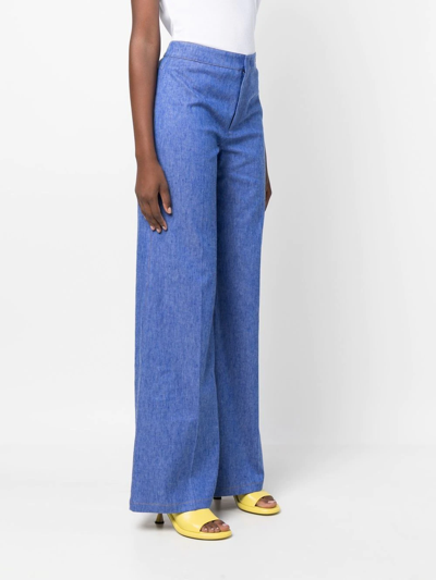 Shop Câllas Jane High-waist Flared Trousers In Blue