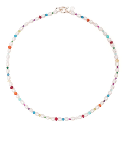 Shop Dower & Hall Carnival Beaded Pearl Necklace In White