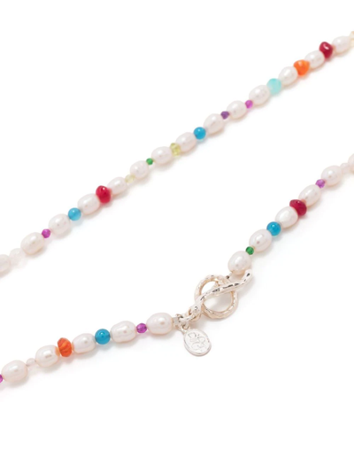 Dower & Hall Carnival Beaded Pearl Necklace In White