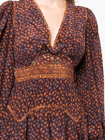 Shop Ulla Johnson Floral-print Silk Dress In Rot