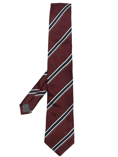 Brunello Cucinelli Diagonal Stripe-print Tie In Rot