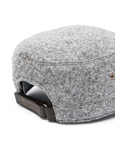 Brunello Cucinelli Melange-effect Baseball Cap In Grau
