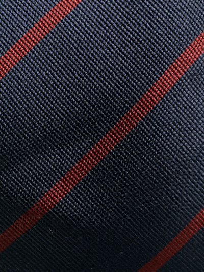 Brunello Cucinelli Satin Stripe-print Tie In Blau