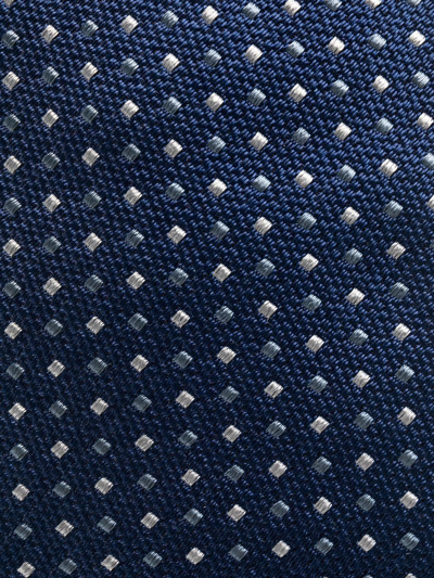 Brunello Cucinelli Embroidered-pattern Detail Tie In Blau